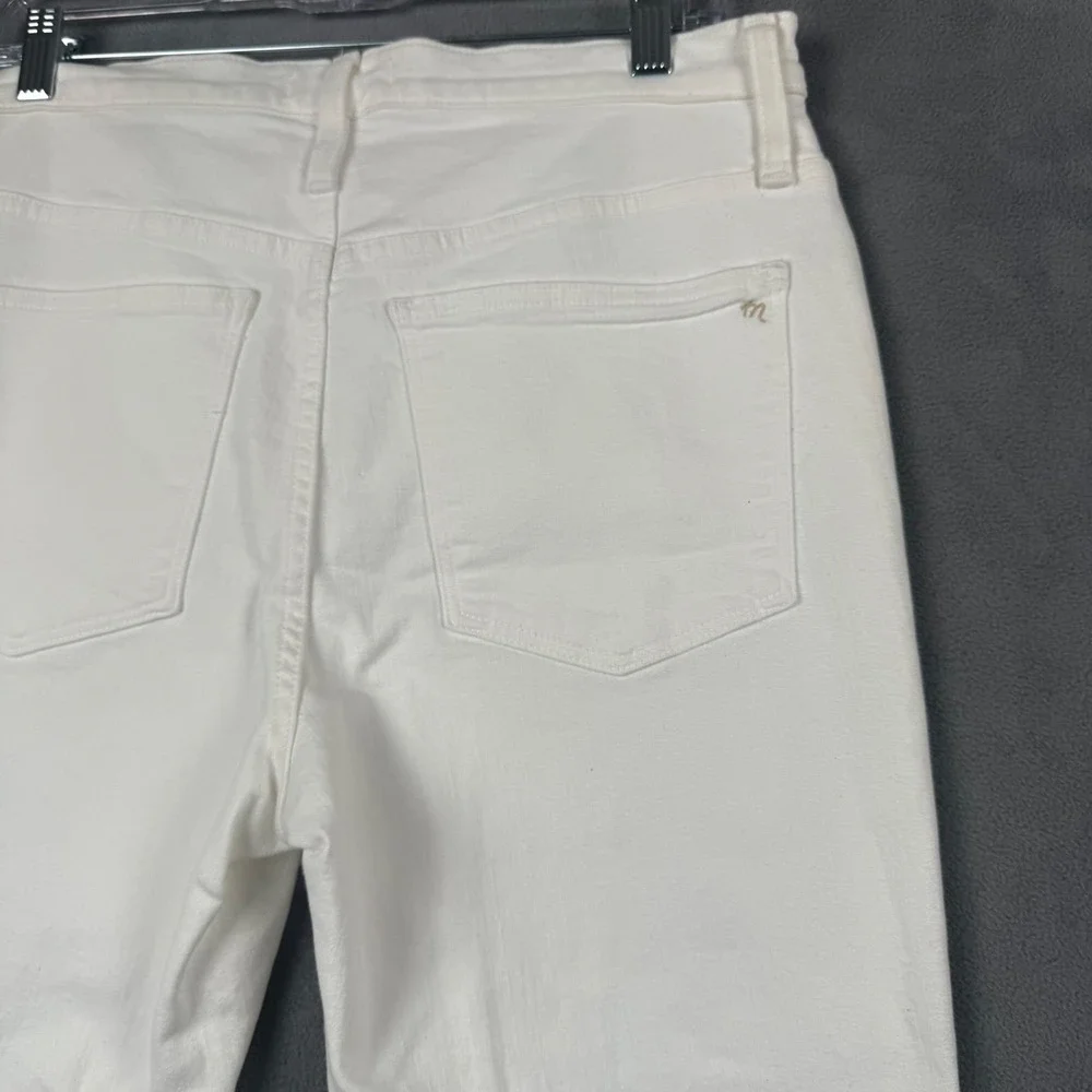 Madewell‎ 10 High-Rise Skinny Jeans White Button Fly Raw Hem K9108 Size 30 NEW